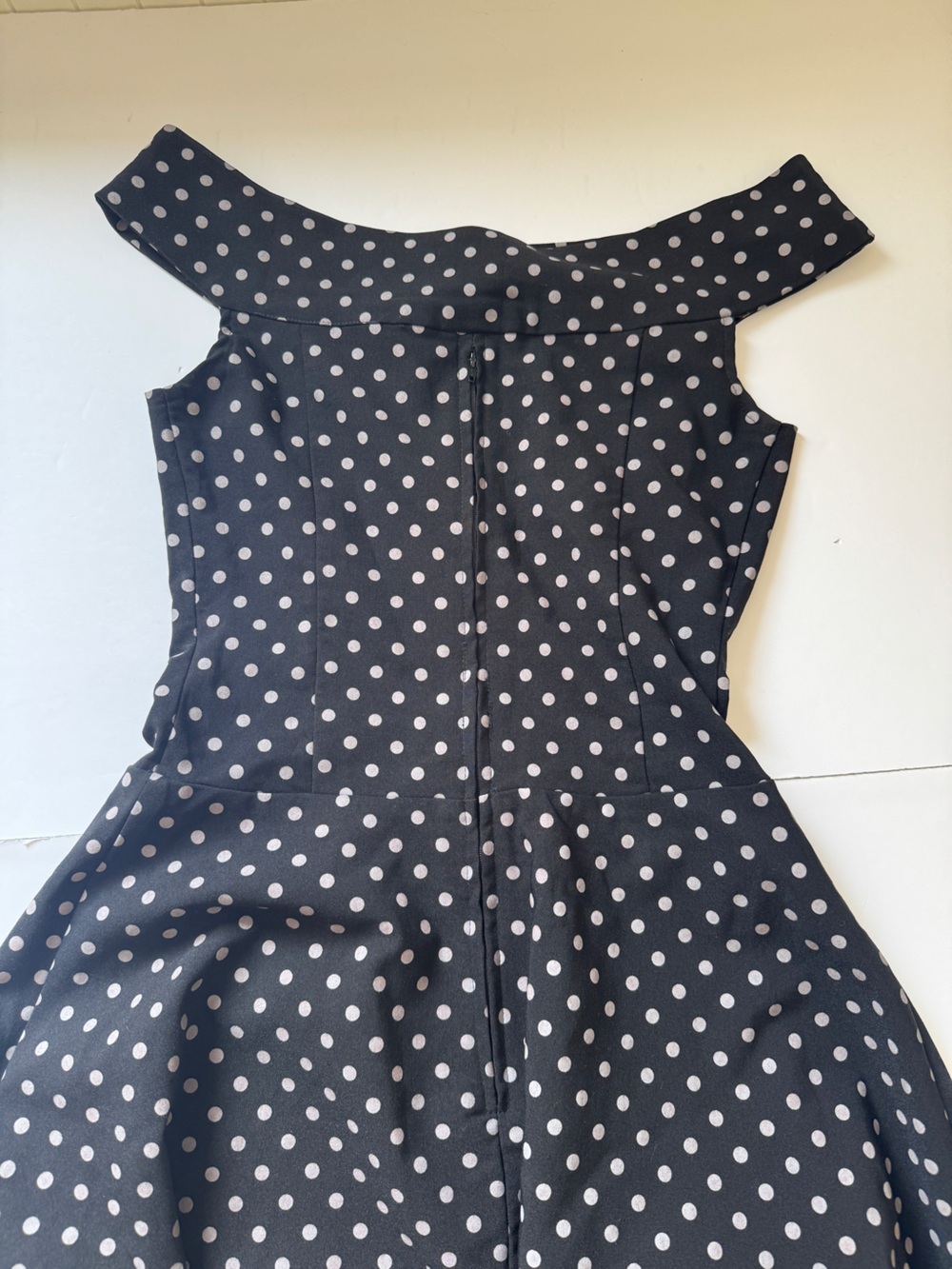 Be Smart Dress Polka Dot Crinoline Flair Retro Pin Up Black White Sz S - Picture 11 of 12